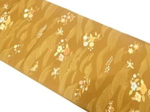未使用品　灘織物製　新吉祥草花文織り出し　袋帯(未仕立て)